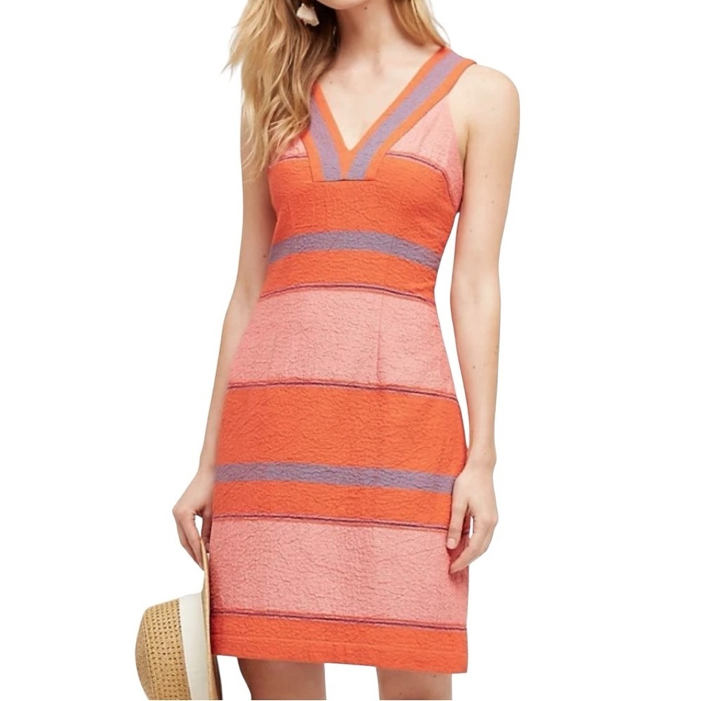 Anthropologie HD in Paris Sorbet Stripes Shift Dress Women’s Size 4